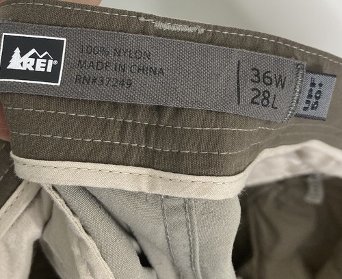 REI Adventures Pants Mens 36x28 Gray Nylon Cargo UPF 50+ Moisture Wicking NEW - Picture 11 of 12