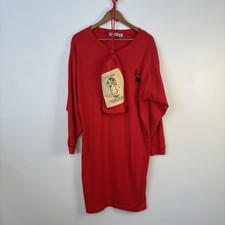 VTG TR McTaggart Standish Michigan Womens L Jersey Sleep Dress Shirt Red w/ Bag