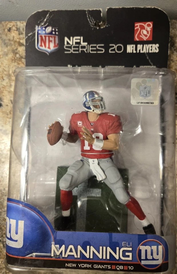 Figura de acción Eli Manning New York Giants McFarlane serie 20 con figura Playmaker Foto 2 de 4