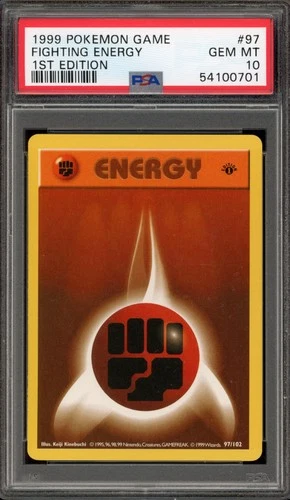 Pokemon Fighting Energy Base Set Shadowless 1st Edition #97 PSA 10 Gem Mint