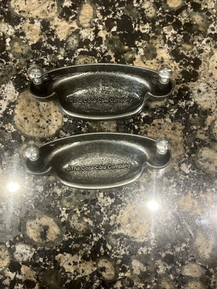 COCA COLA Metal Cup Handle Drawer Pull Knob Nostalgic Decor Hardware Lot Of 2 - Image 2 of 2