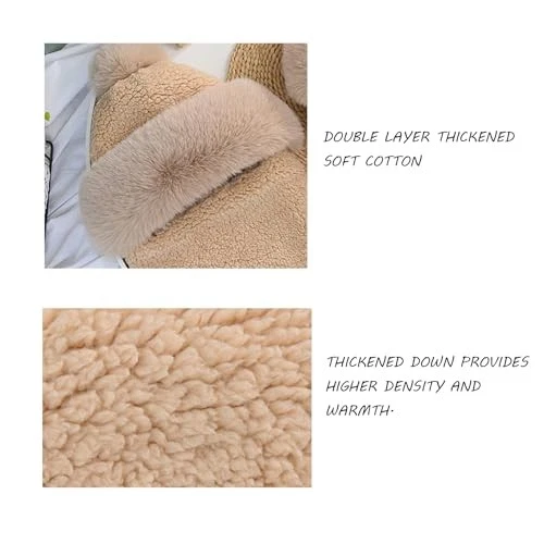 Sombrero de piel de pasamontañas para mujer diadema de piel sintética invierno talla única caqui Foto 2 de 4