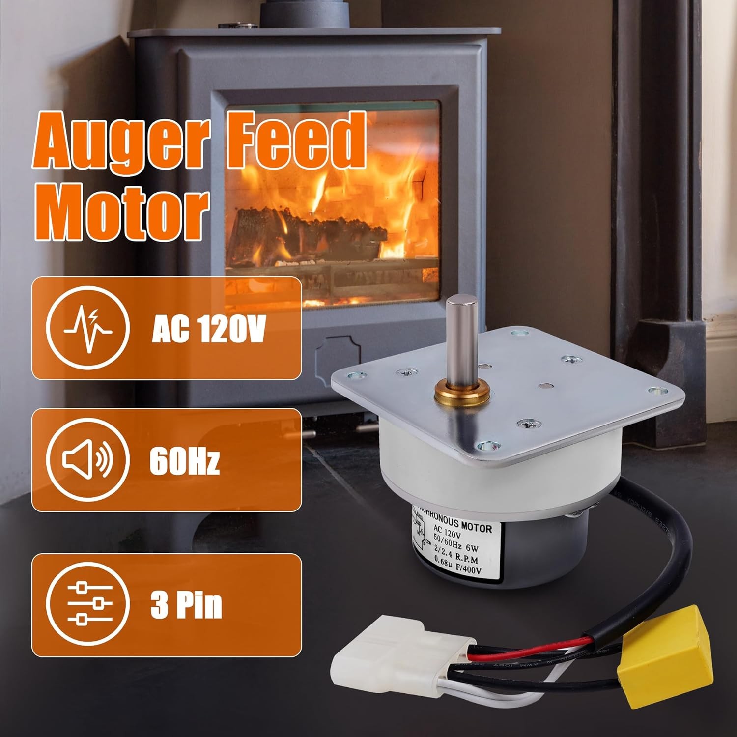 For Heatilator Eco-Choice Auger Feed Motor,PS35, PS50, CAB50, 812-4420, 812-4421