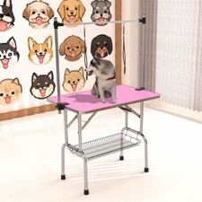 46 Folding Dog Pet Grooming Table Stainless Steel Frame Rubber Mat On Board