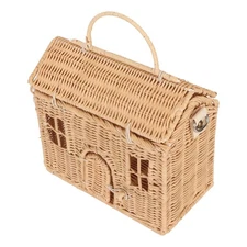 Atyhao Handwoven Rattan Bag, Portable House Shape with Strap, Large Capacity ...