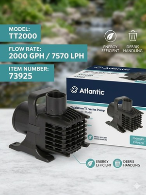 #ad Atlantic Tidalwave TT Series TT2000 Pond Pump 2000 GPH Energy Efficient Plastic $275.00