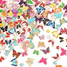120 Pcs Butterfly Charms for Jewelry Making Butterflies Charms Mixed