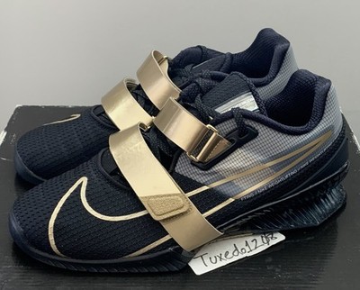 DS Nike Romaleos 4 sz10 Black/Gold Weightlifting Powerlifting crossfit CD3463