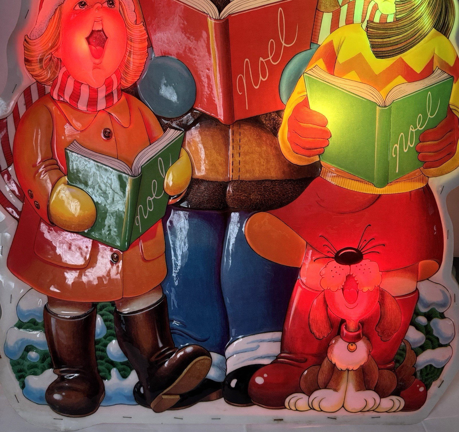 Vintage NOMA Christmas Blow Mold Carol Singers 35" Light Up Large 3-D Decoration