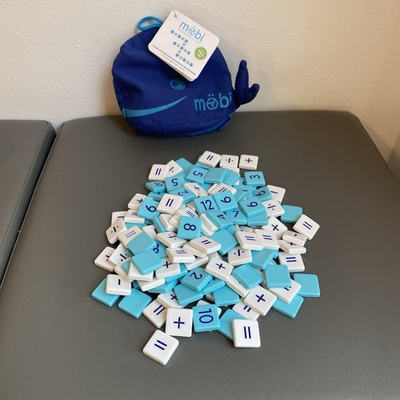 #ad Mobi The Numerical Blue amp; White Math Tile Game Whale Pouch COMPLETE SET $8.99