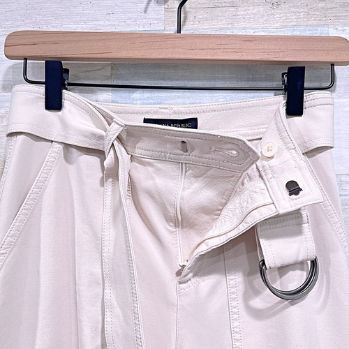 Pantalones al tobillo Banana Republic ajustados refinados elásticos cargo beige tiro alto para mujer 0P - Imagen 5 de 7