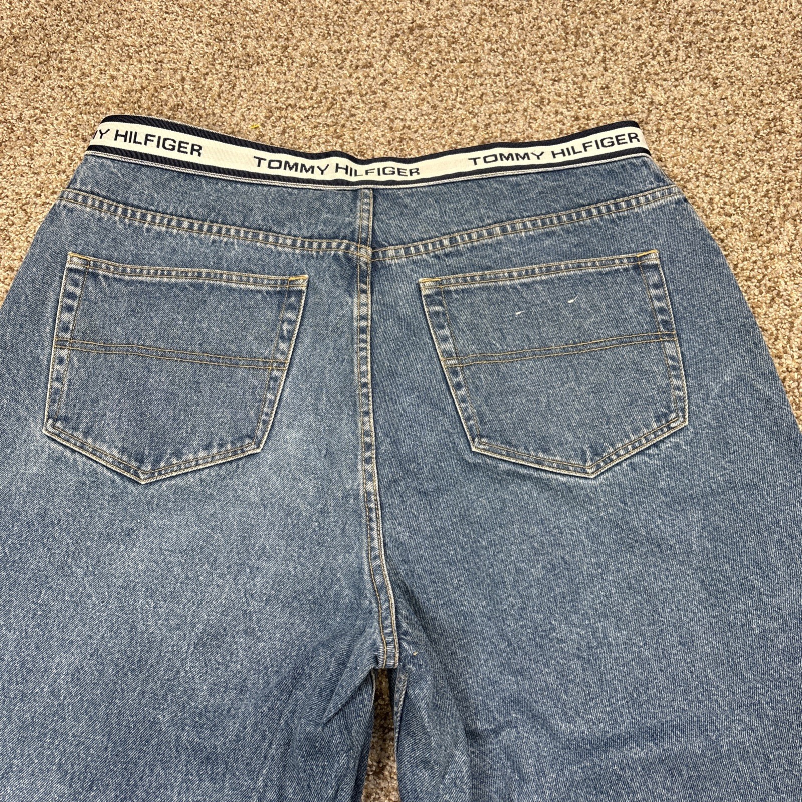 Vintage Tommy Hilfiger Jeans Men 38x30 (36x30) Blue Denim Baggy - View 15