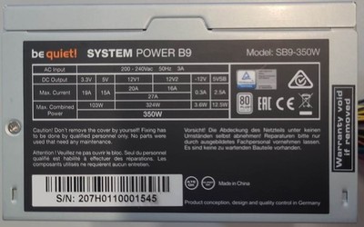 be quiet! System Power B9 350W PC Netzteil
