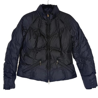 ADD Down Quilted Puffer Jacket Black Lightweight Full Zip Mock Neck Kids 10-12