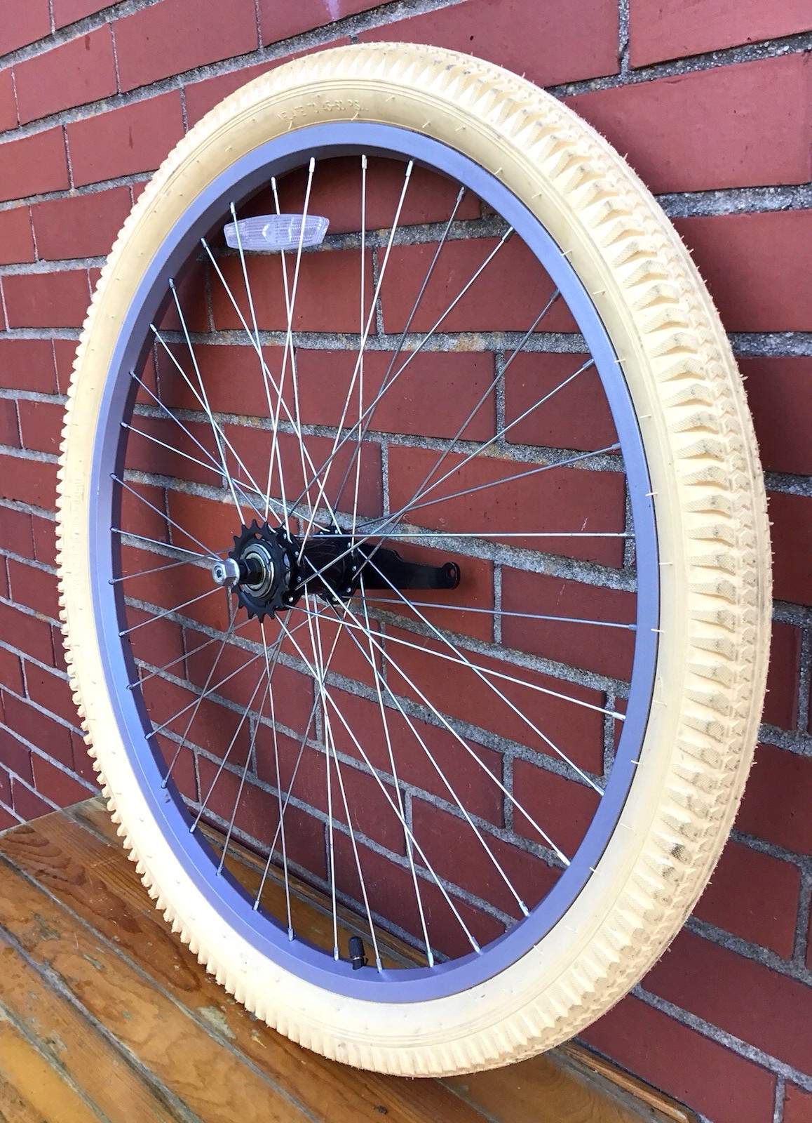 Rear Wheel Coaster Brake With 2.125" White Tire Bicycle #c1