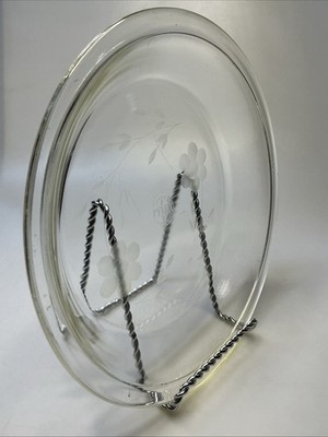 PYREX 9 5/8 ETCHED FLOWER ROUND PIE DISH