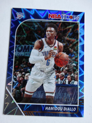 2019-20 NBA Hoops #131 Hamidou Diallo Thunder 14/49 Blue Explosion Card