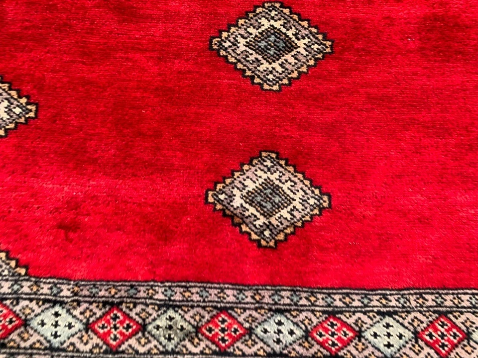 3x5 ft Vintage Afghan Rug Handmade Colorful Rug Oushak Rug Geometric Wool Rug - Image 3 of 4