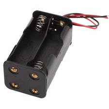 2Pc Spring Loaded Plastic Battery Cell Holder 4 x 1.5V AA