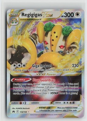 Regigigas VSTAR 114/159 Holo VSTAR Rare Crown Zenith Pokemon NM