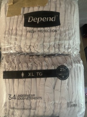 DEPEND NIGHT DEFENSE: Incontinence/Postpartum Underwear  Size XL 45 54'' waist