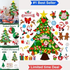 Felt Christmas Tree 3.2Ft 41 Ornaments DIY Craft Kit for Kids Toddlers Wall