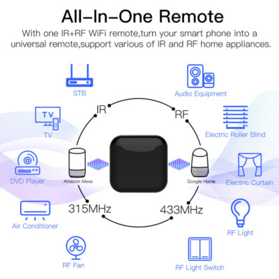 Smart Wireless WiFi-IR RF Remote Controller Tuya/Smart Life APP For TV Box DVDs