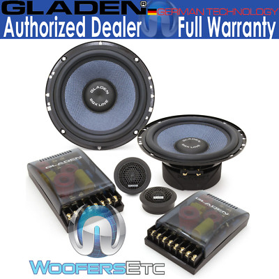GLADEN SQX165 2-OHM 6.5'' 120W RMS SOUND QUALITY COMPONENT SPEAKERS TWEETERS NEW