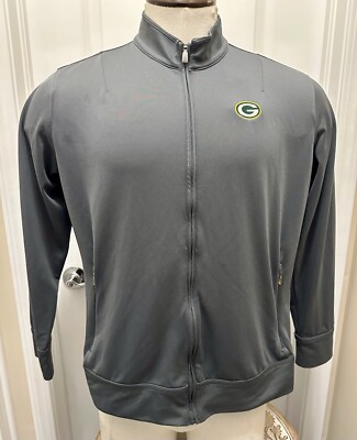 GREEN BAY PACKERS Adidas Jacket Large Climalite Track Jacket Gray