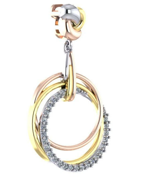 Circle Pendant Necklace 0.30 Ct I1 G Real Diamond 1.30'' Two-Tone Gold Appraisal - Image 3 of 4