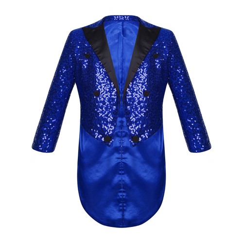 Anzug Jungen Pailletten Smoking Blazers Glänzende Frack Jacke Hochzeit Mäntel - Bild 14 von 58