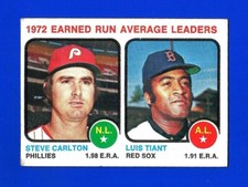 1973 Topps SET BREAK #65 ERA LEADERS STEVE CARLTON/LUIS TIANT VG+/EX (SB8)
