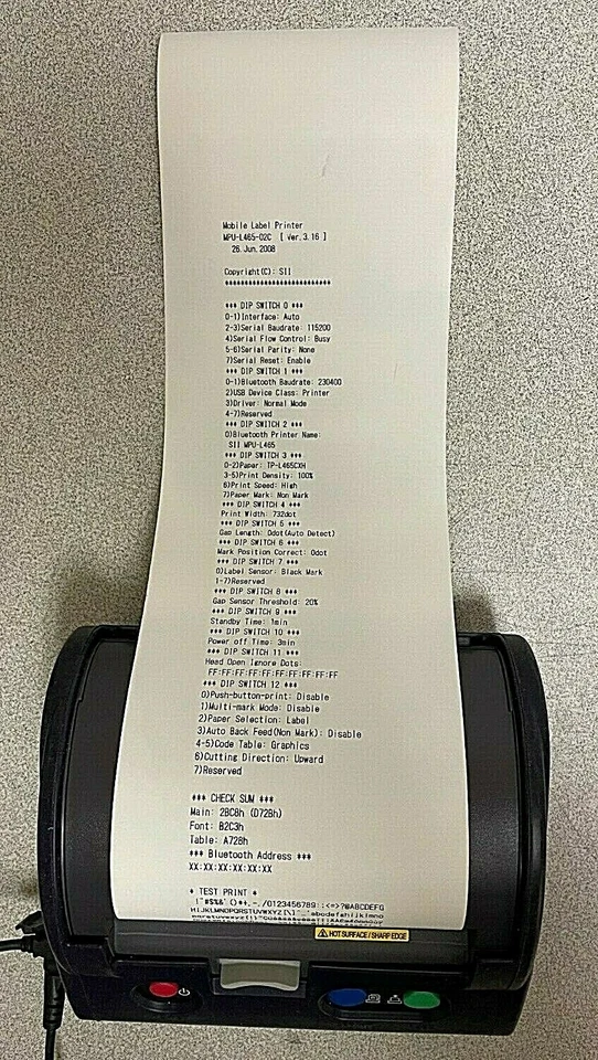 Seiko Instruments SII MPU-L465 -E Thermal Printer w/ AC Adapter/ USB Cable/ Roll - Image 3 of 4