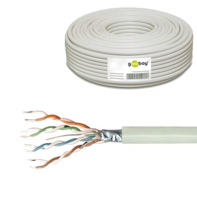 40m CAT5e F/UTP Kabel Netzwerk Installation Verlegekabel geschirmt starr LAN DSL