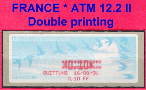 Frankreich ATM 12.2 II Doppeldruck *  Error printing 0,10 F + receipt MNH * LISA - Zdjęcie 1 z 1
