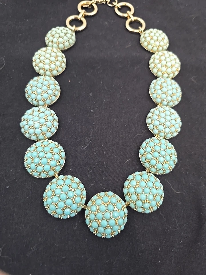 Collar Banana Republic BR Azul Turquesa Diseño Ombre Tono Dorado Foto 3 de 4