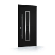Inox S1 Black - Modern Steel Exterior Insulated Entry Door by Nova