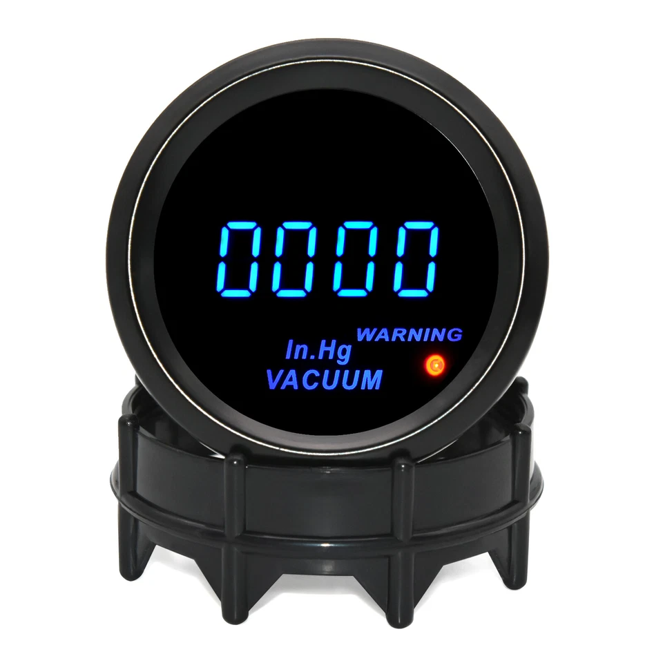 2" 52mm Universal Digital Auto Car Blue LED Vacuum Gauge in.Hg Meter - Image 3 of 4
