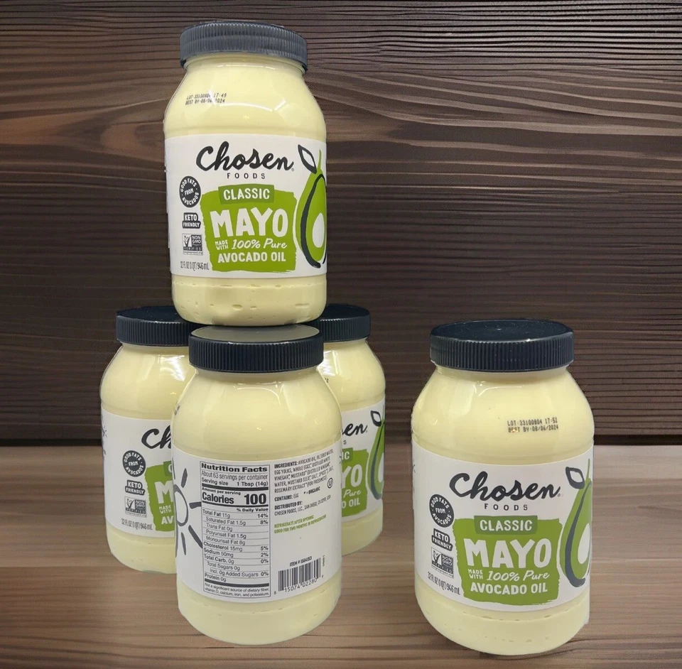 2 Chosen Foods Avocado Oil Mayo 32oz 100%Pure NO SEED OIL Whole Food Avocado Oil - Image 2 of 4