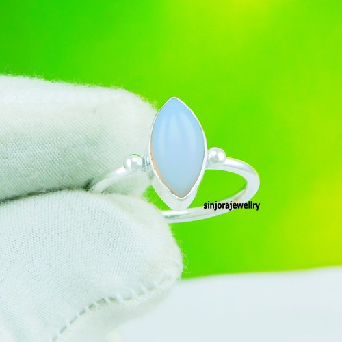 Bracelet Argent 925 Avec Opale Laiteuse Rose - Cadeau, Bijou Serti, Taille 7 Pouces