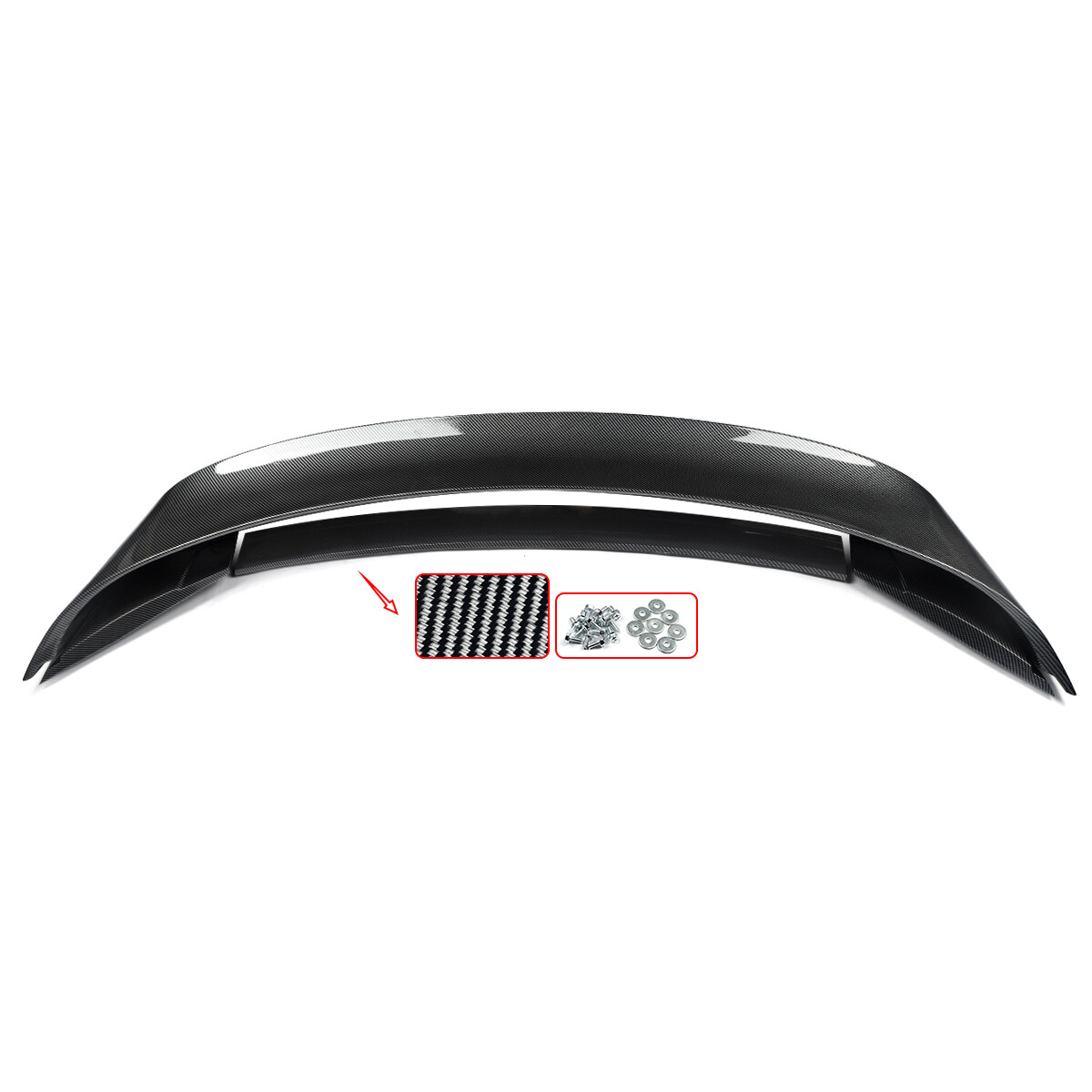 Fits 2015-2023 Ford Mustang GT350 GT350R Style Rear Trunk Spoiler Carbon Look