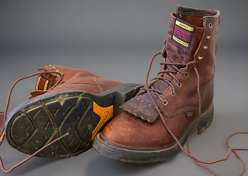 Botas ARIAT CASCADE para Hombres 7D-ATS Technology SUNSHINE Cuero Kiltie Trabajo #37185 Foto 4 de 4