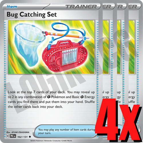 4x Bug Catching Set 102/131 x4 - Prismatic Evolutions - Pokemon TCG - Playset