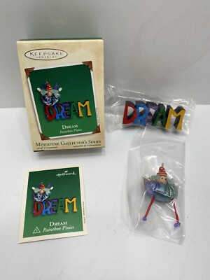 NEW, 2002 Hallmark Keepsake - #1 Dream Paintbox Pixies Miniature Ornament w Card