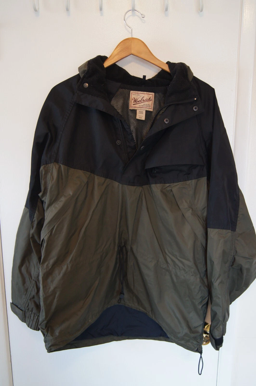 Woolrich HydroMax 2100 Hooded Water-Resistant Jacket Green/Blue Men's Size Large