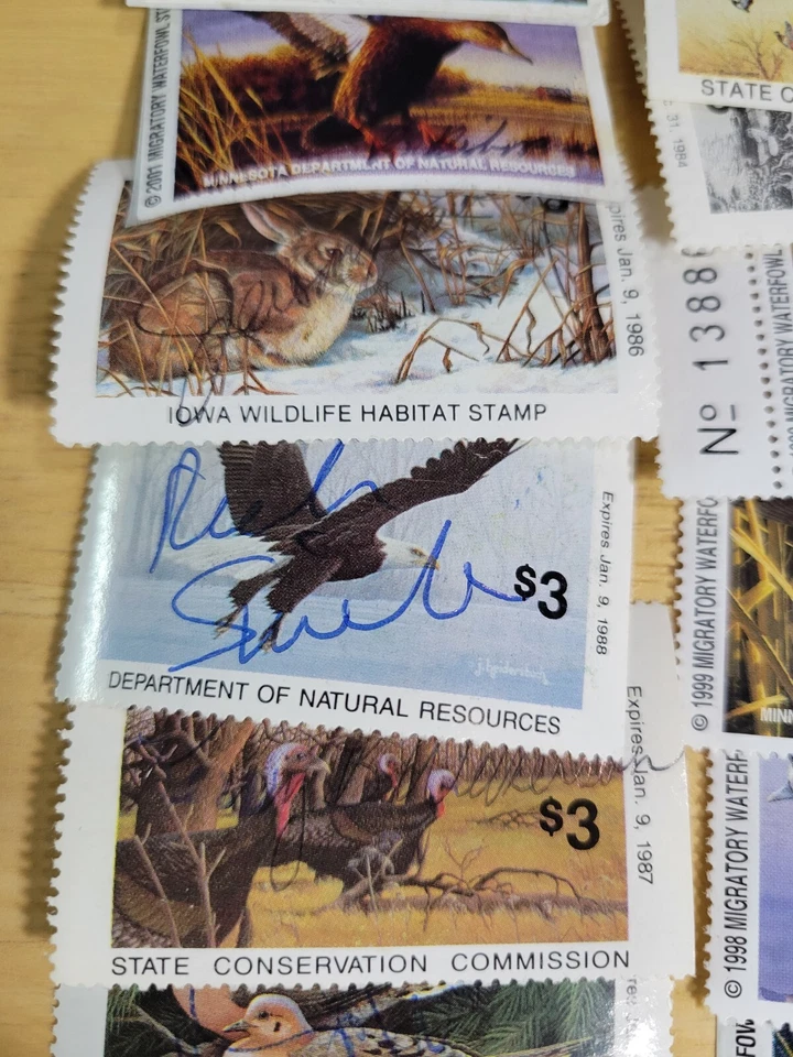 LOT OF HUNTING STAMPS SIGNED/USED STATE CONSERVATION COMMISSION #139 - Image 3 of 4