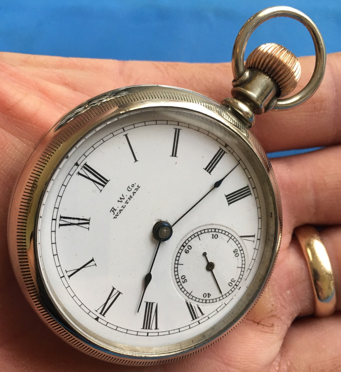 Antique 1905 Waltham A.W.Co Massachusetts 18s Pocket Watch Runs