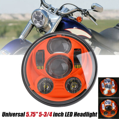 5-3/4'' 5.75'' LED Projektion Hi/Lo Haupt Scheinwerfer für Harley Davidson Orange