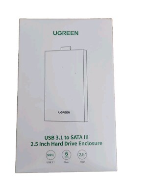 UGREEN USB C Hard Drive Enclosure for 2.5'' SATA SSD HDD Aluminum USB C to SATA