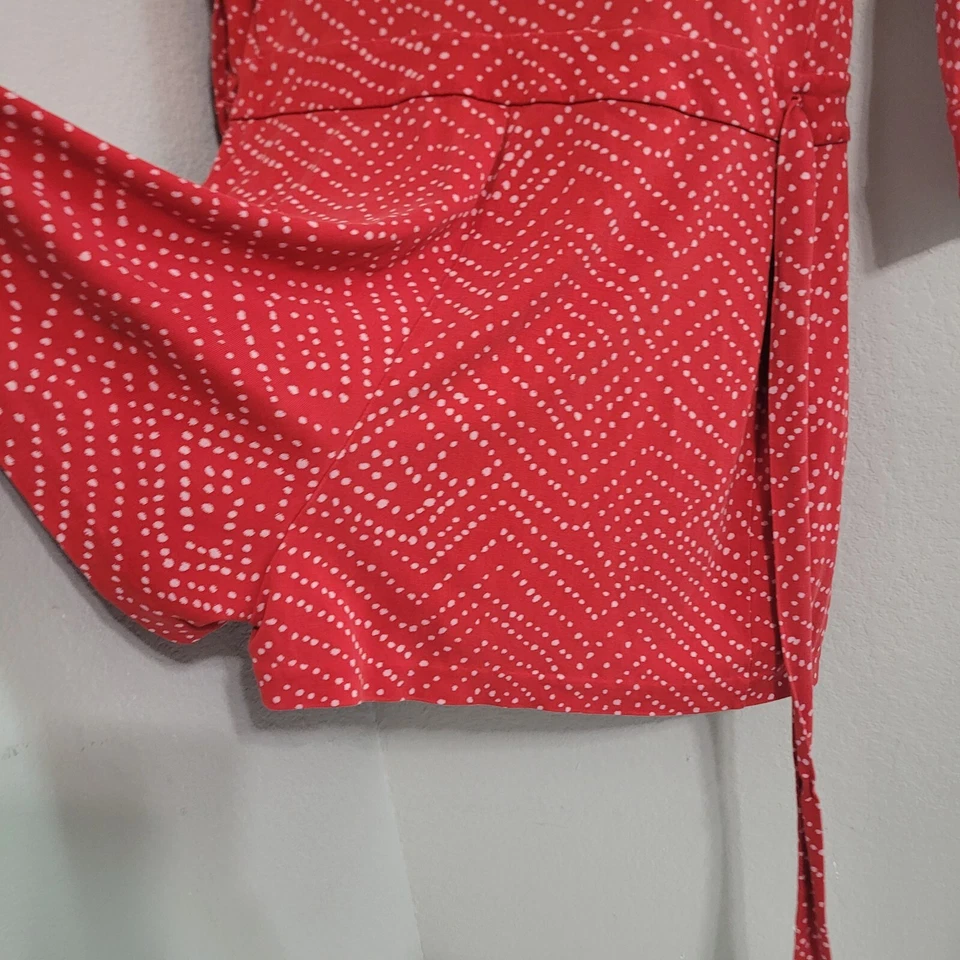 Diane Von Furstenberg XS,S Romper Celeste Silk polka dot stretch waist belt - Image 3 of 4
